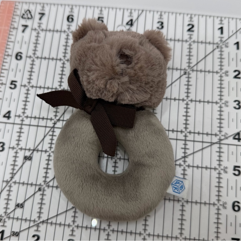 Brown Plush Bear Rattle Toy